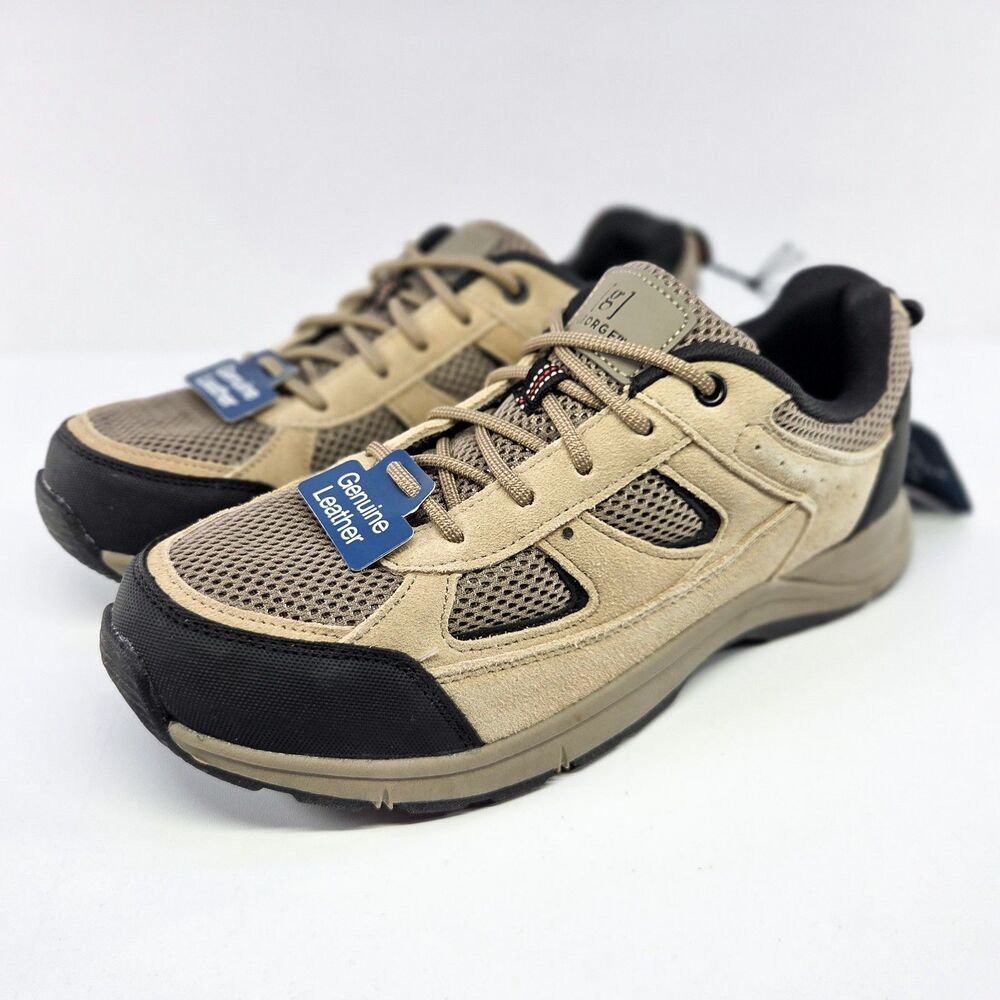 George Rugged Casual Shoes Tan Black Men’s Size 9 Suede Mesh New With Tags